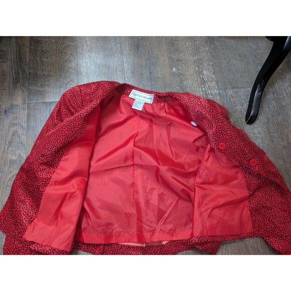 Vintage Evan Picone Cropped Jacket: Red Formal Jacket - Picture 9 of 13